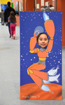 2018 Family Reading Night: Robot face cutouts by Angelica Ordonez '21