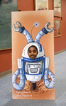 2018 Family Reading Night: Robot face cutouts by Angelica Ordonez '21 and Marcail McBride '21